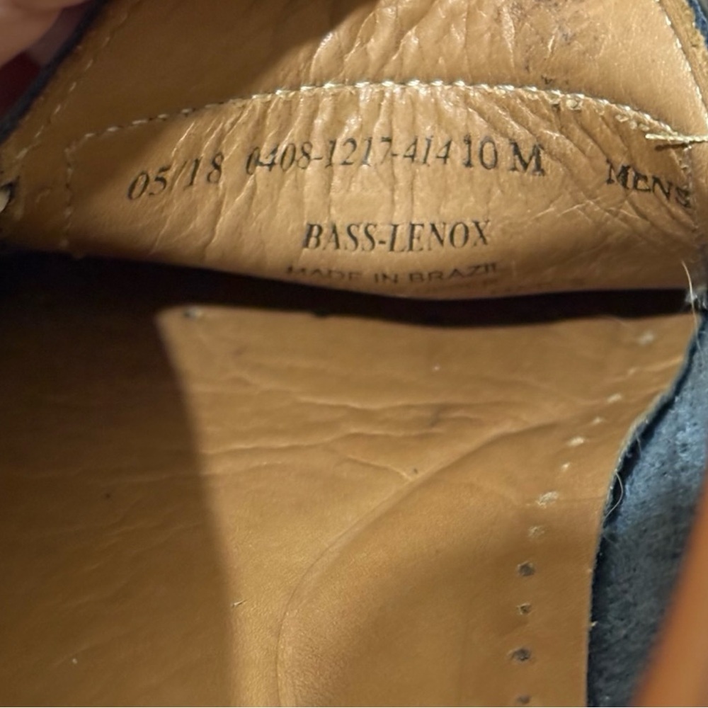 G.H. Bass & Co. Weejuns Lenox Navy Blue and Brown Leather Penny Loafers - Picture 9 of 9